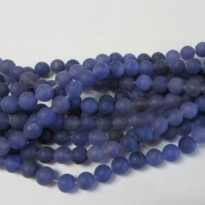8-9MM Frosted Purple Jade Beads-ONE Gemstone Bead Strand-Jewelry Supplies NWT